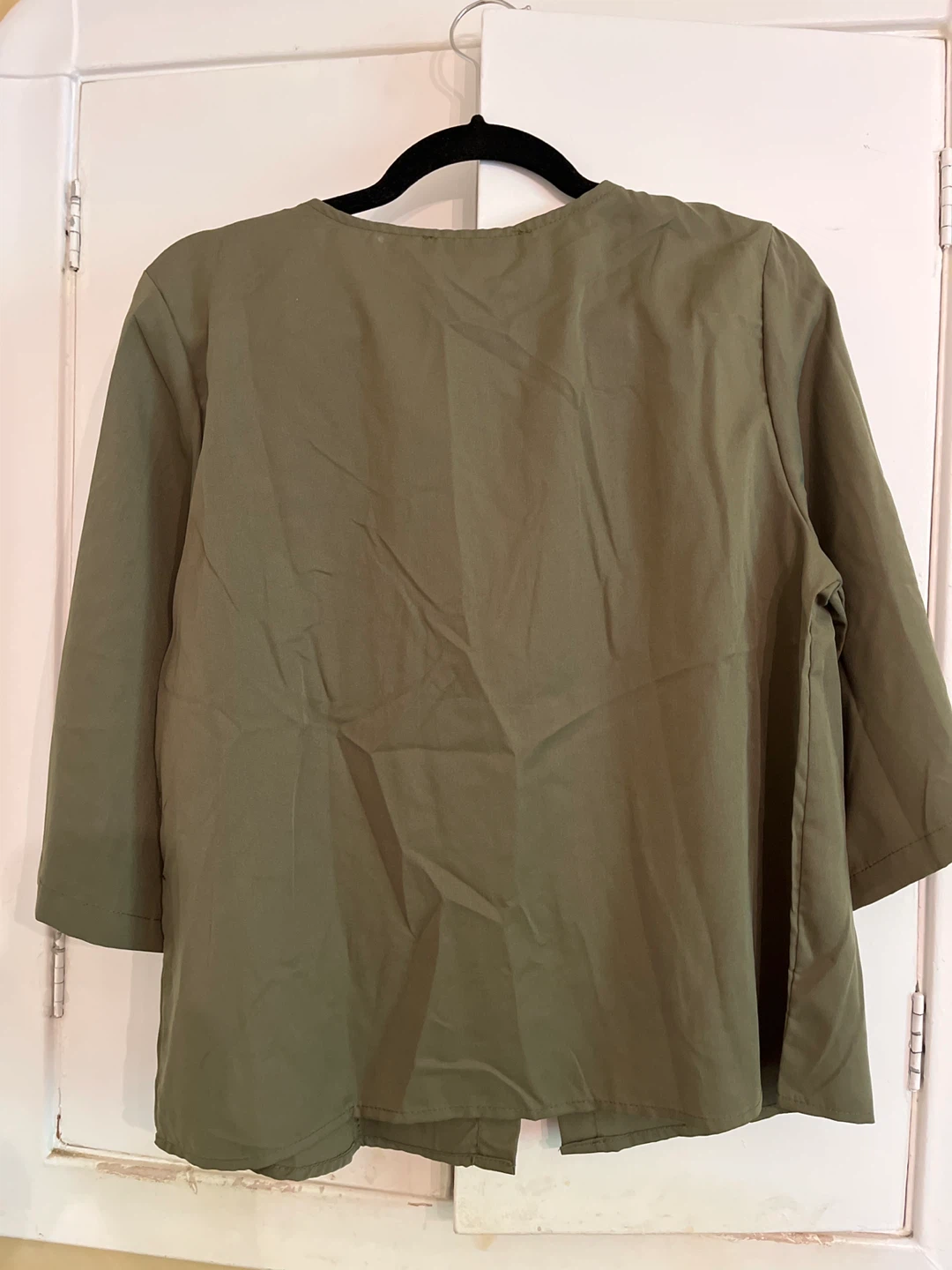 Zanzea Collection Olive Green 3/4 Sleeve Button-Up Top - Size L - photo 3