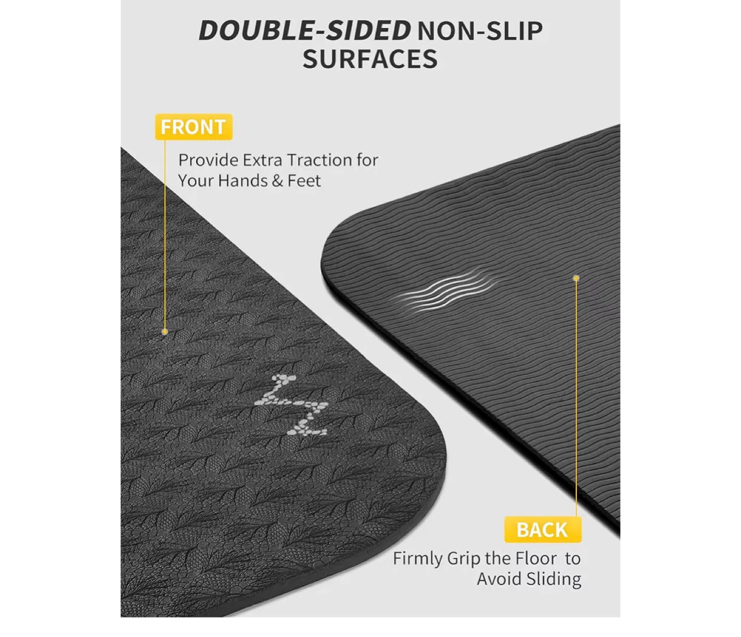 CAMBVO Extra Thick Yoga Mat 72" x 48" - Black - photo 4