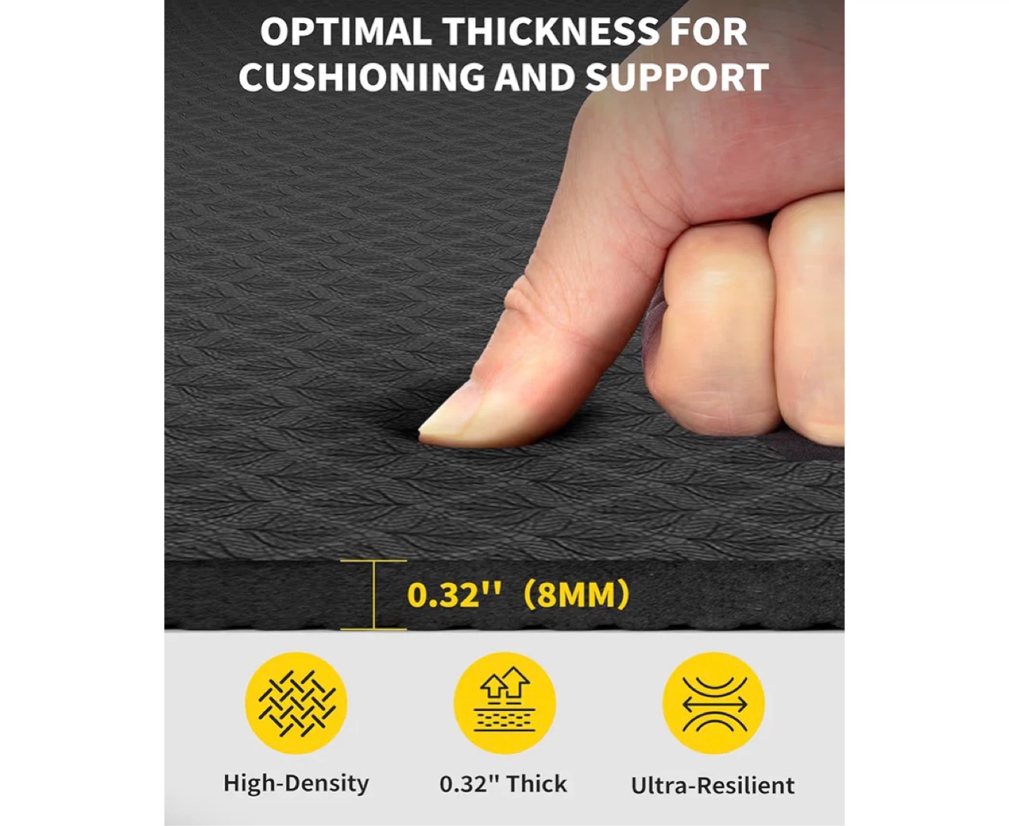 CAMBVO Extra Thick Yoga Mat 72" x 48" - Black - photo 3