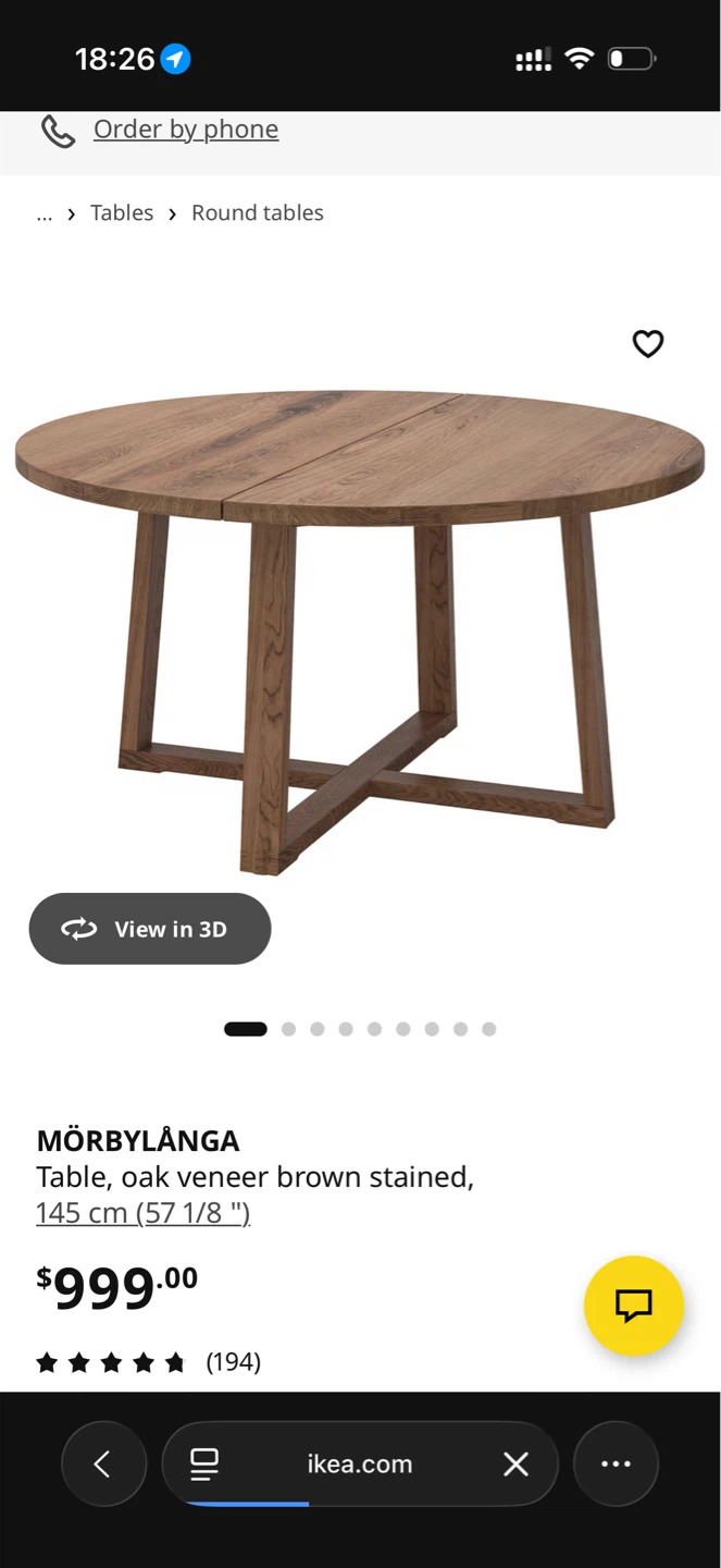 IKEA MÖRBYLÅNGA Round Table - Oak Veneer Brown Stained - photo 2