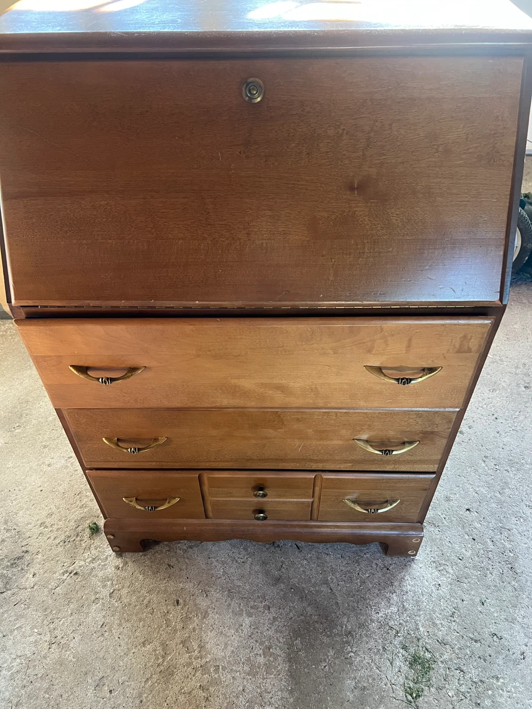Wooden Secretary Desk with Drawers