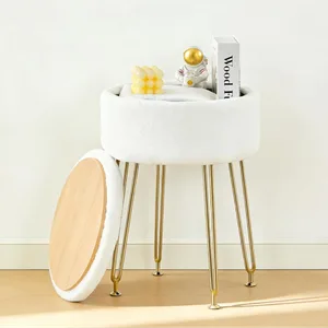 New Multifunctional Faux Fur Storage Ottoman / Small Side Table