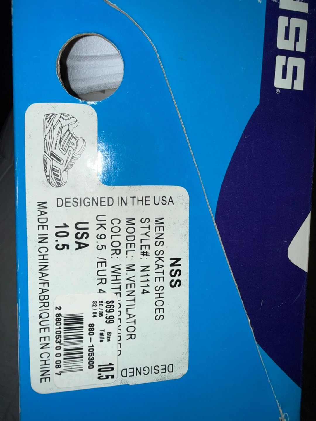 NSS M-Ventilator Men's Skate Shoes White/Grey Size 10.5 - photo 5