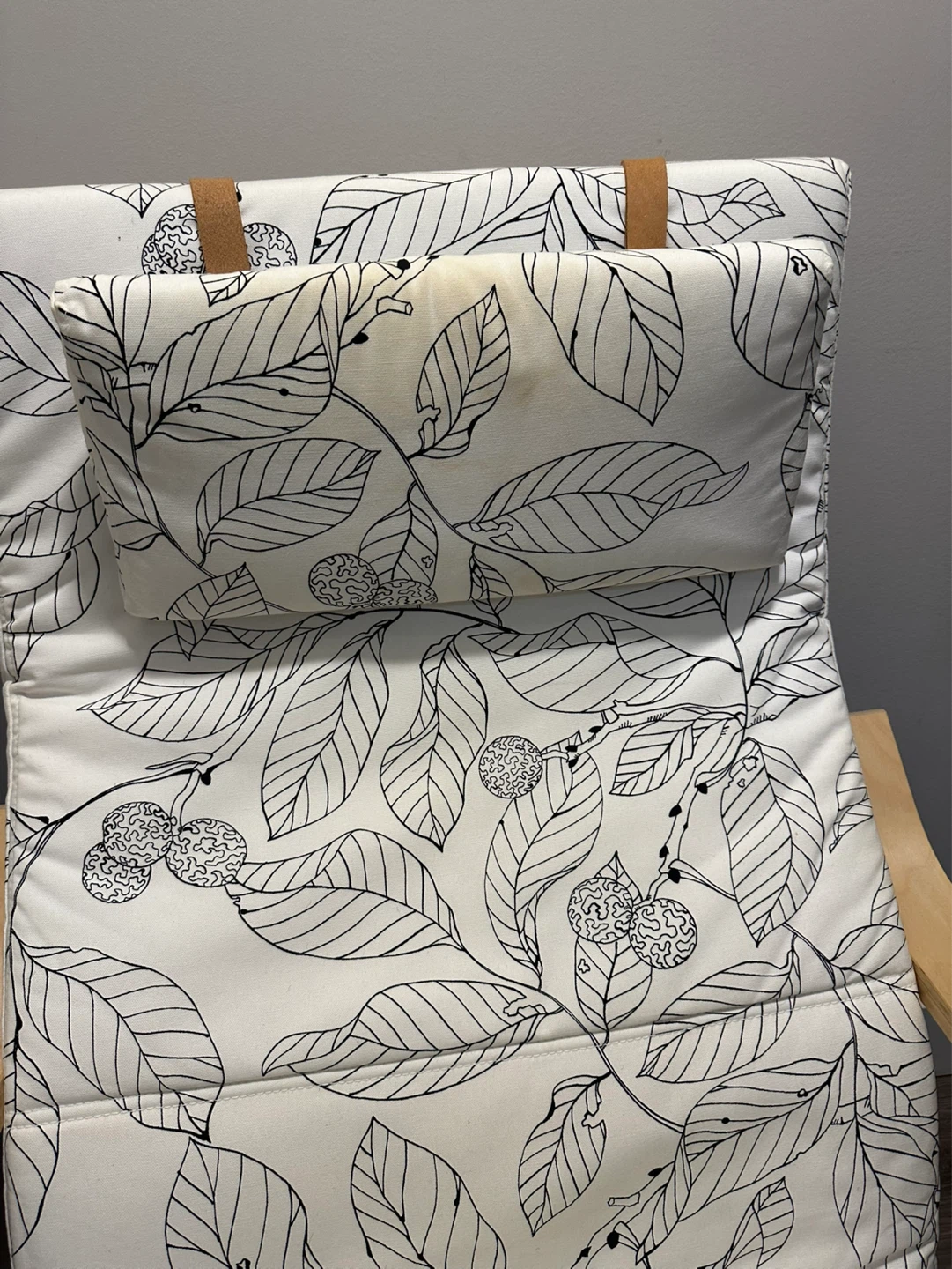 IKEA POÄNG Armchair and Footstool Set with Leaf Print - photo 3