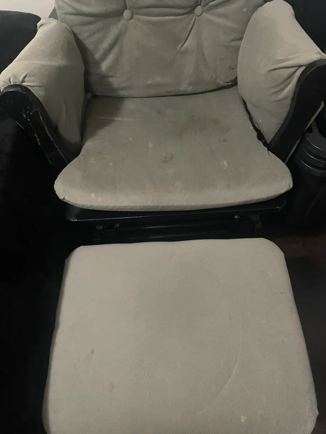 Grey Glider Chair with Ottoman - photo 2