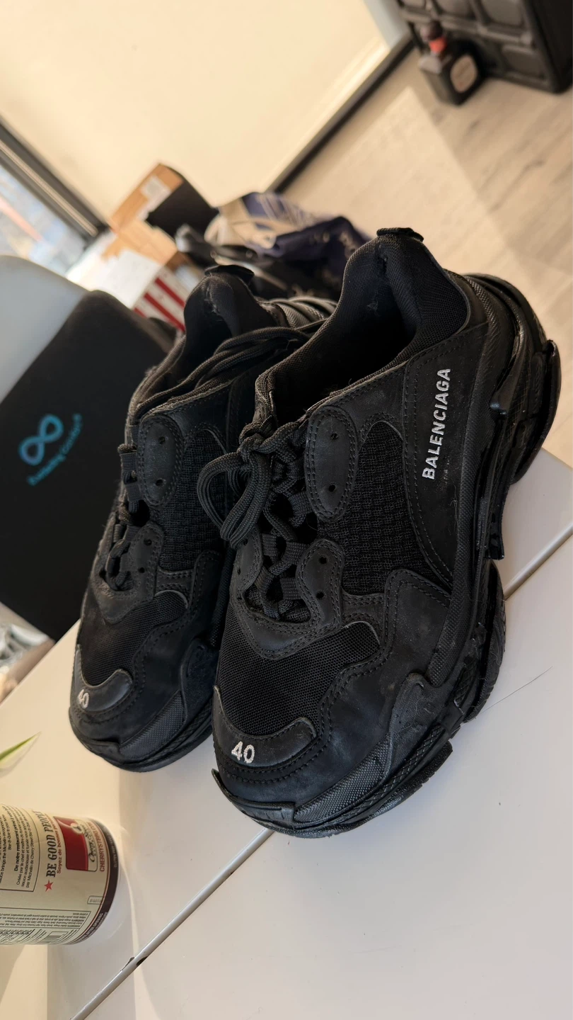Balenciaga Triple S Sneakers Black Size 40 (Authentic)