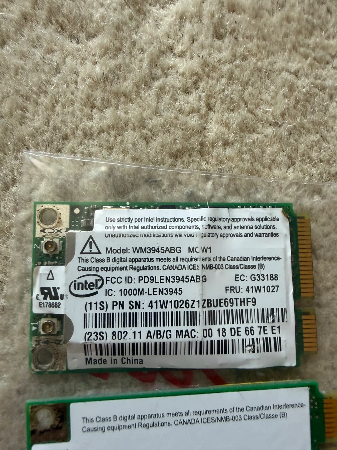 Intel WM3945ABG Wireless WiFi Cards