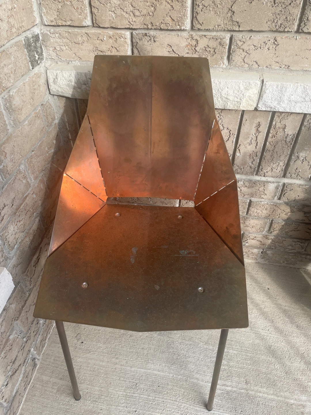Pair of Copper Metal Chairs - photo 2