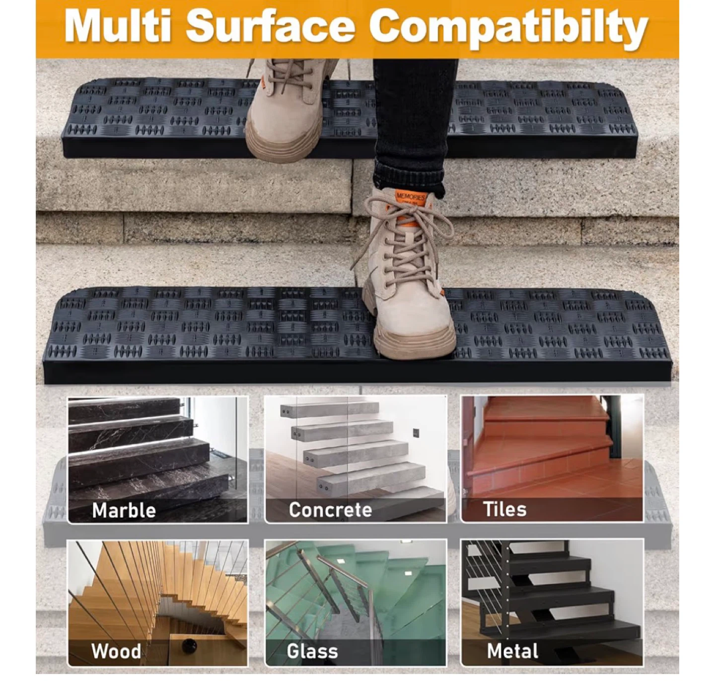 Non-Slip Stair 30x10 in Treads for Indoor/Outdoor Use - photo 2
