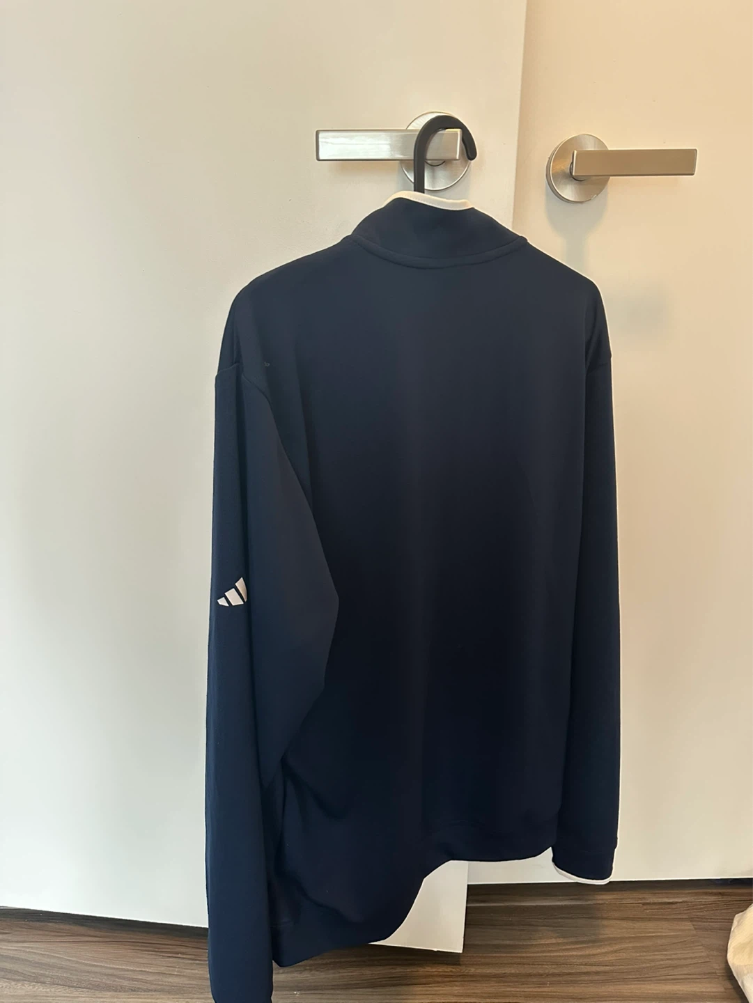 Adidas Navy Blue 1/4 Zip Pullover Sweatshirt - Men's Medium - photo 2