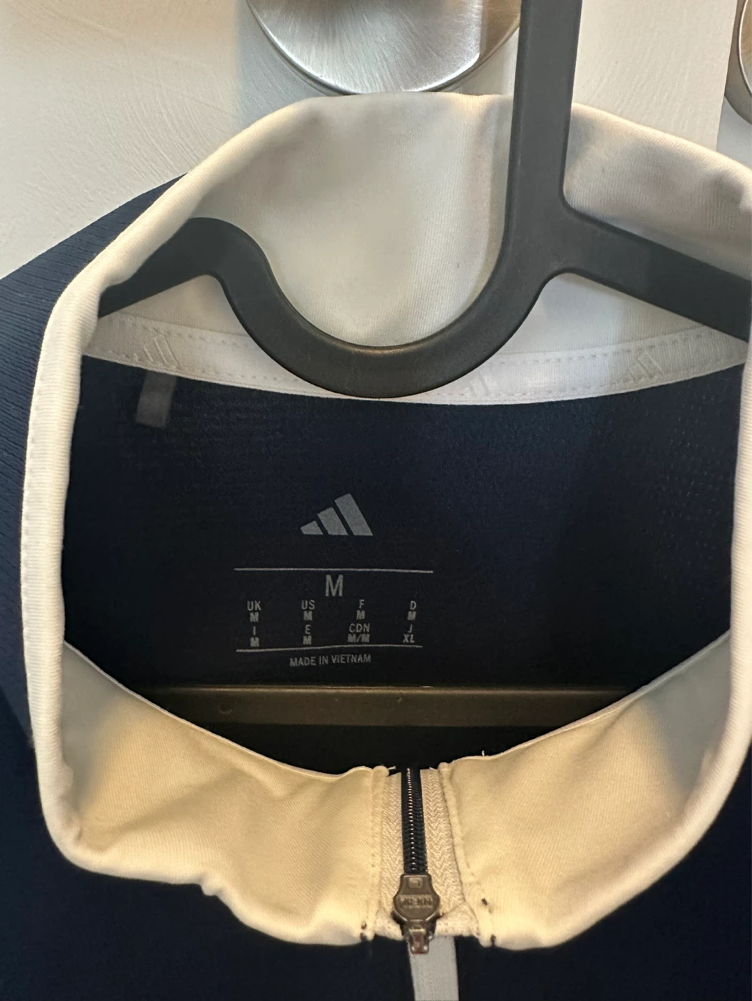 Adidas Navy Blue 1/4 Zip Pullover Sweatshirt - Men's Medium - photo 3