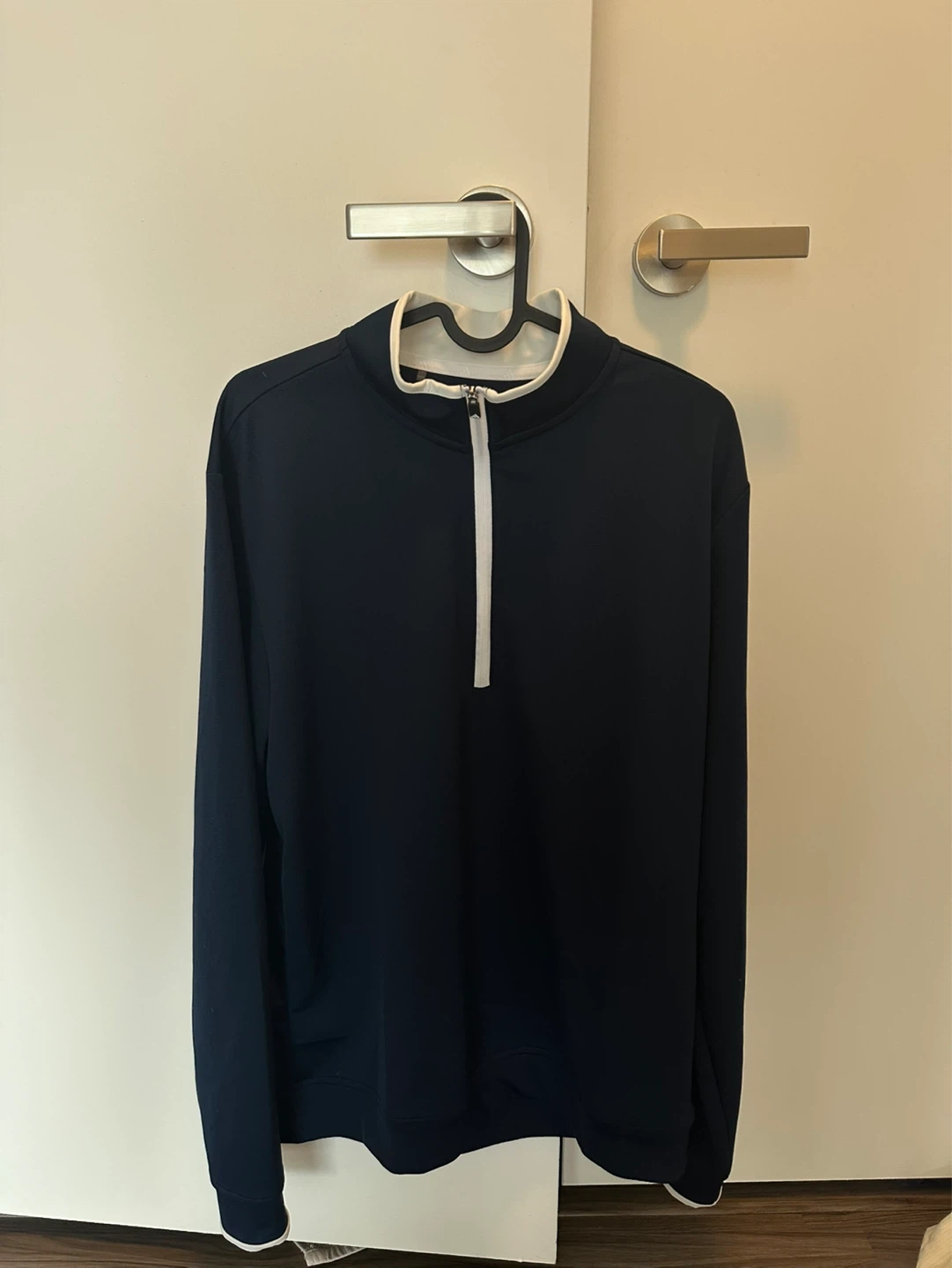 Adidas Navy Blue 1/4 Zip Pullover Sweatshirt - Men's Medium