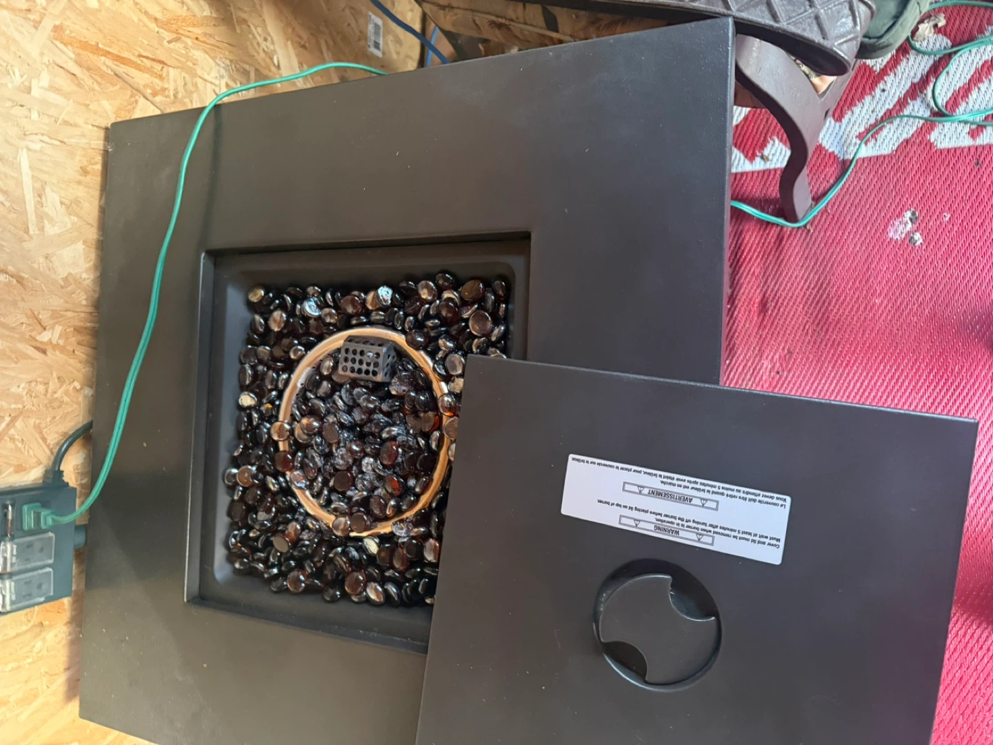 Black Propane Fire Pit Table with Lava Rocks - photo 2