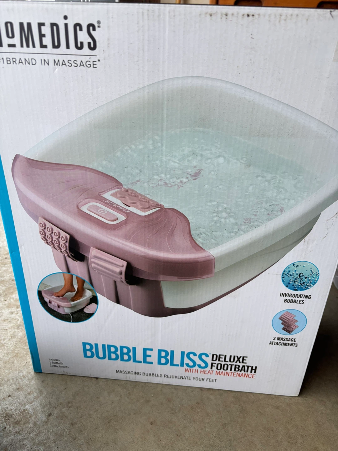 HoMedics Bubble Bliss Deluxe Footbath with Heat Maintenance