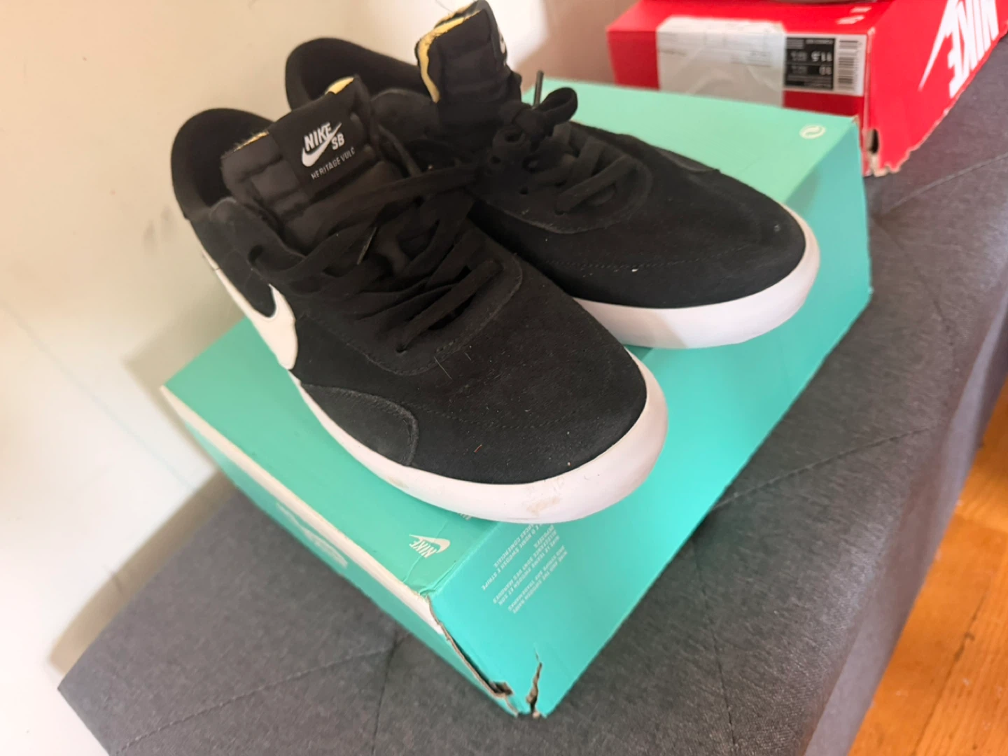 Nike SB Heritage Vulc Men's Black Skate Shoes size  12