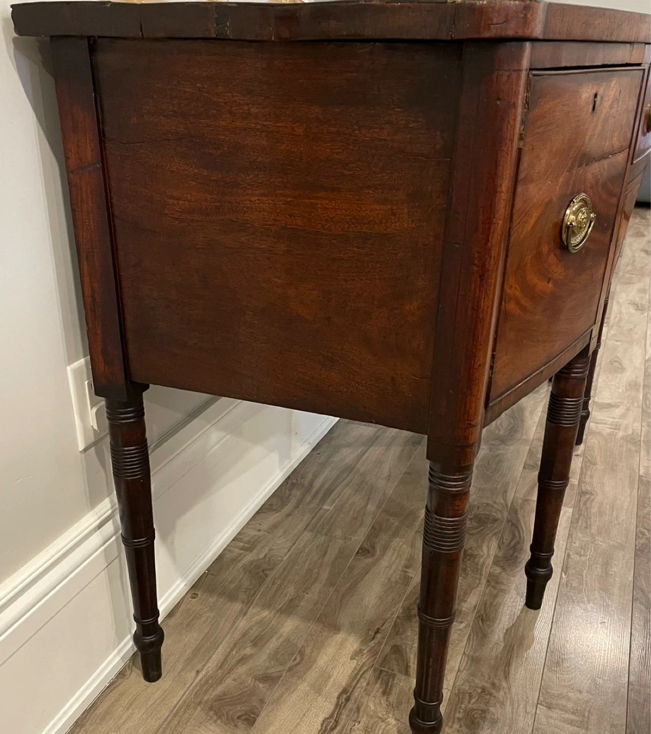 Antique Mahogany Sideboard with Original Key 60” x 25” x 36” - photo 5