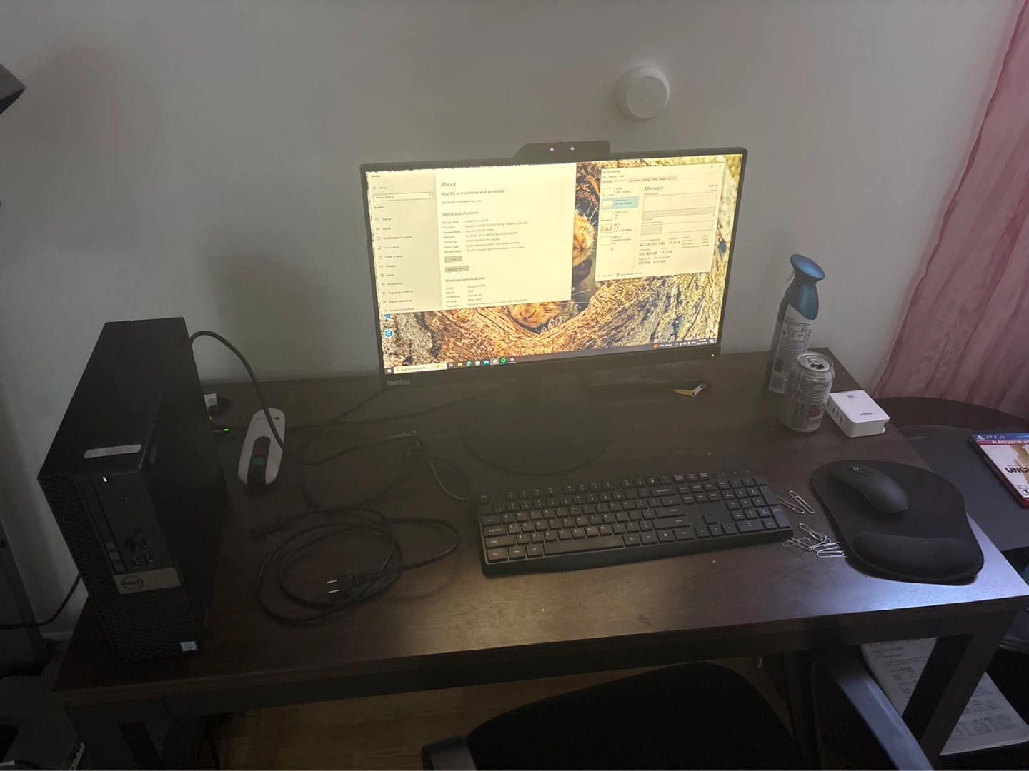 Office pc setup with mouse keyboard and monitor