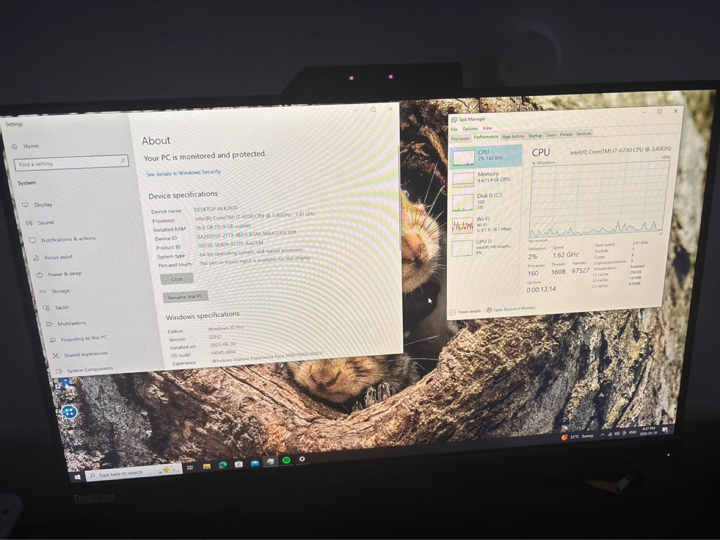 Office pc setup with mouse keyboard and monitor - photo 3