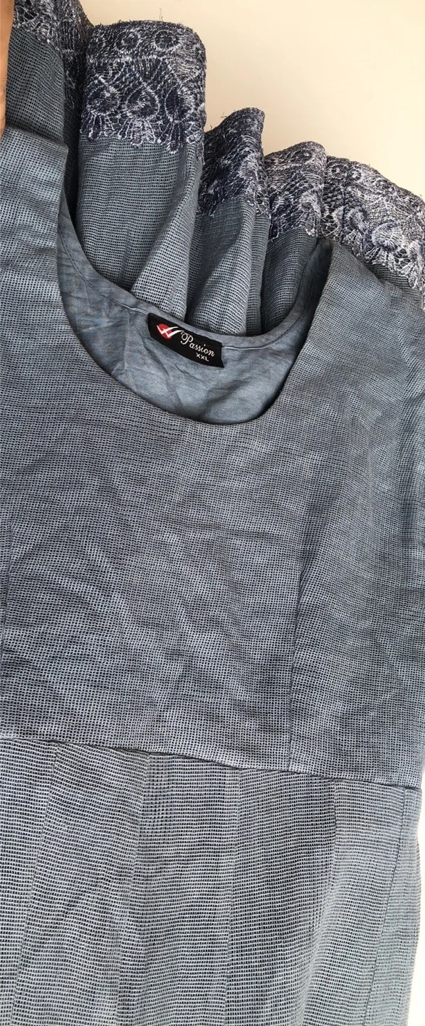 Passion Women's Grey Lace Trim Dress XXL - photo 2