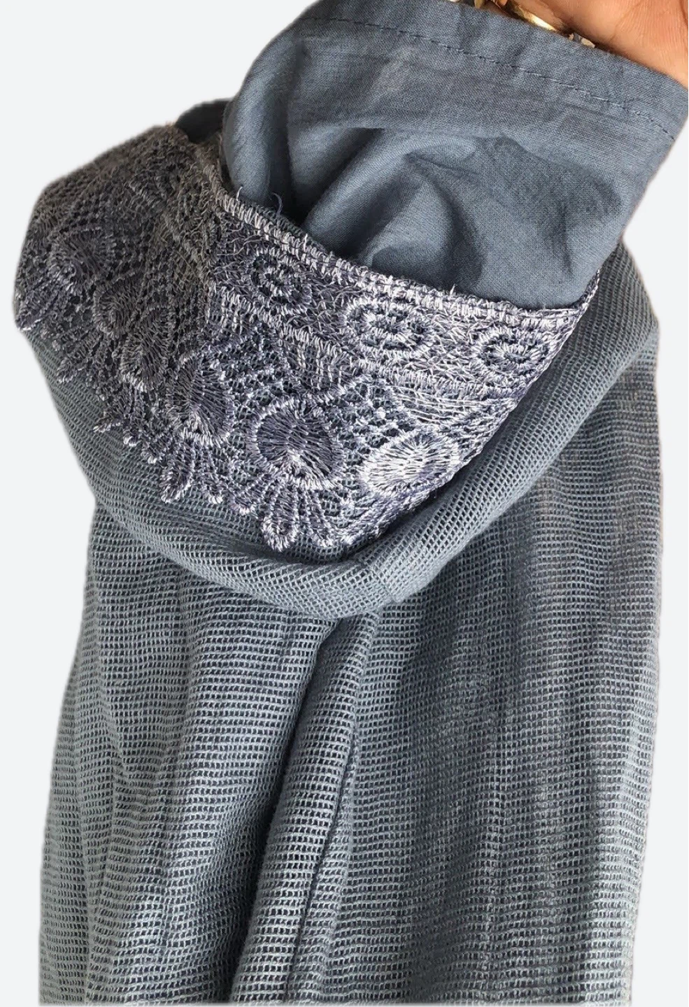 Passion Women's Grey Lace Trim Dress XXL - photo 3