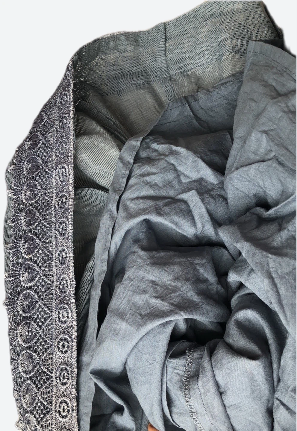 Passion Women's Grey Lace Trim Dress XXL - photo 4