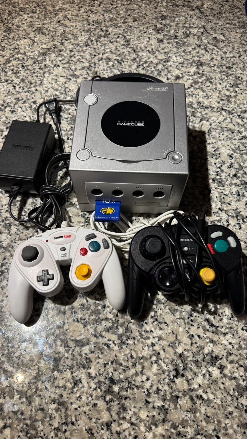 Nintendo GameCube Console with Controllers and Memory Card