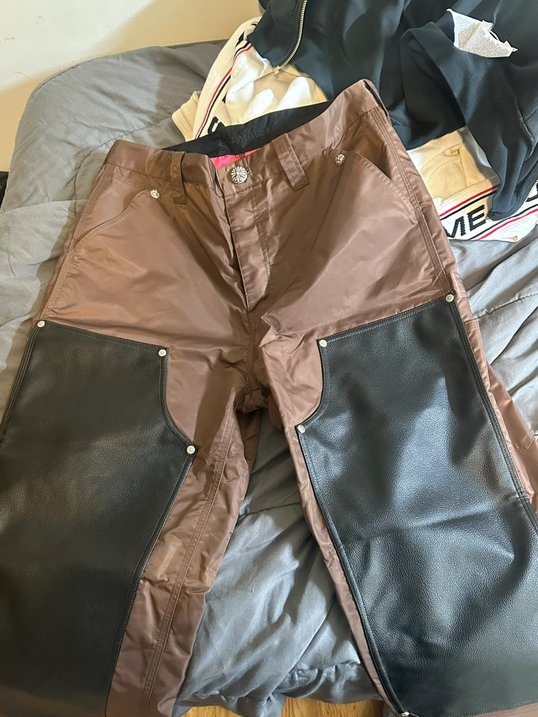 Chrome Hearts brown carpenter nylon and leather