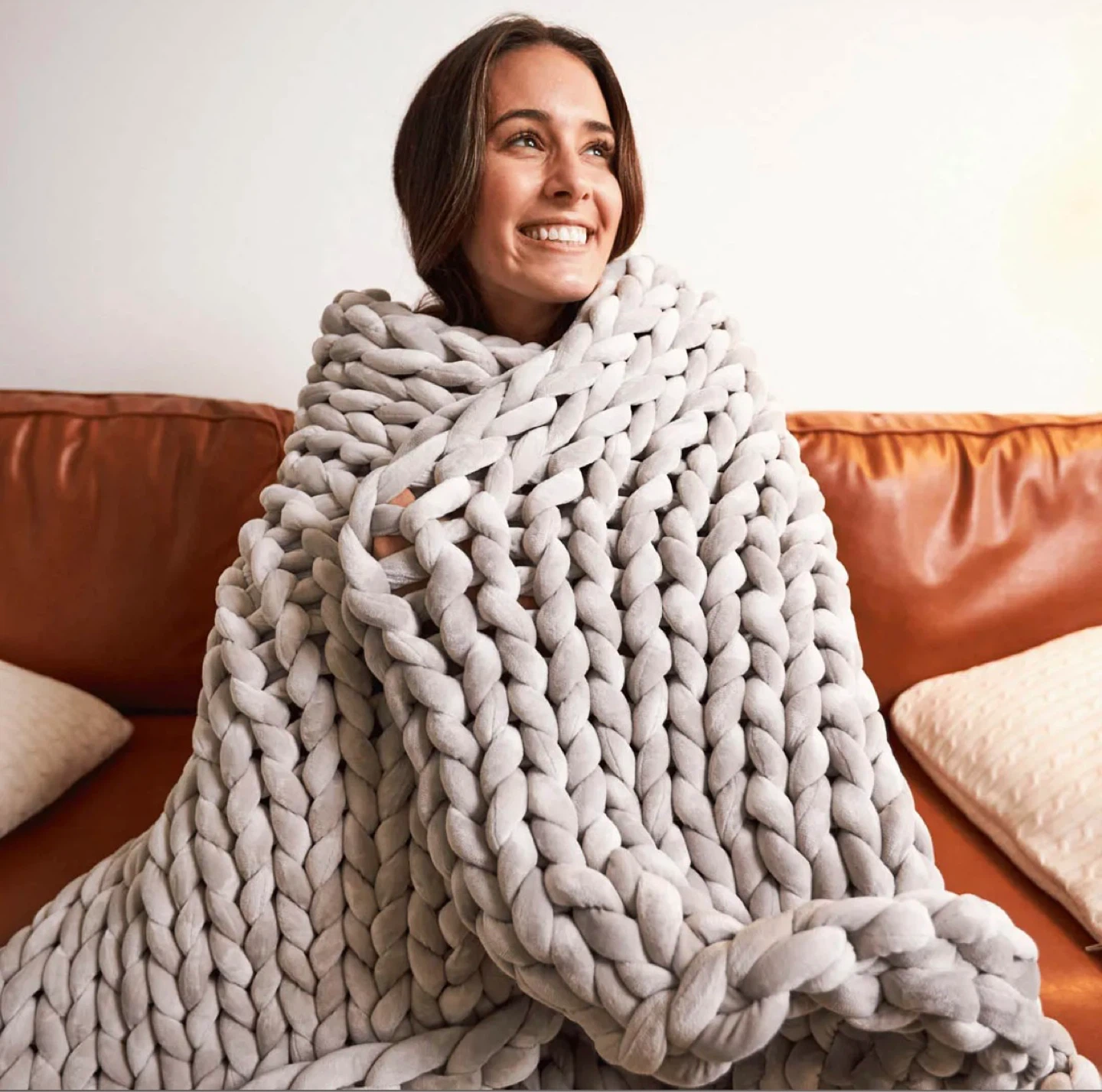 Brand new Hush knitted weighted Blanket - light Grey - photo 4