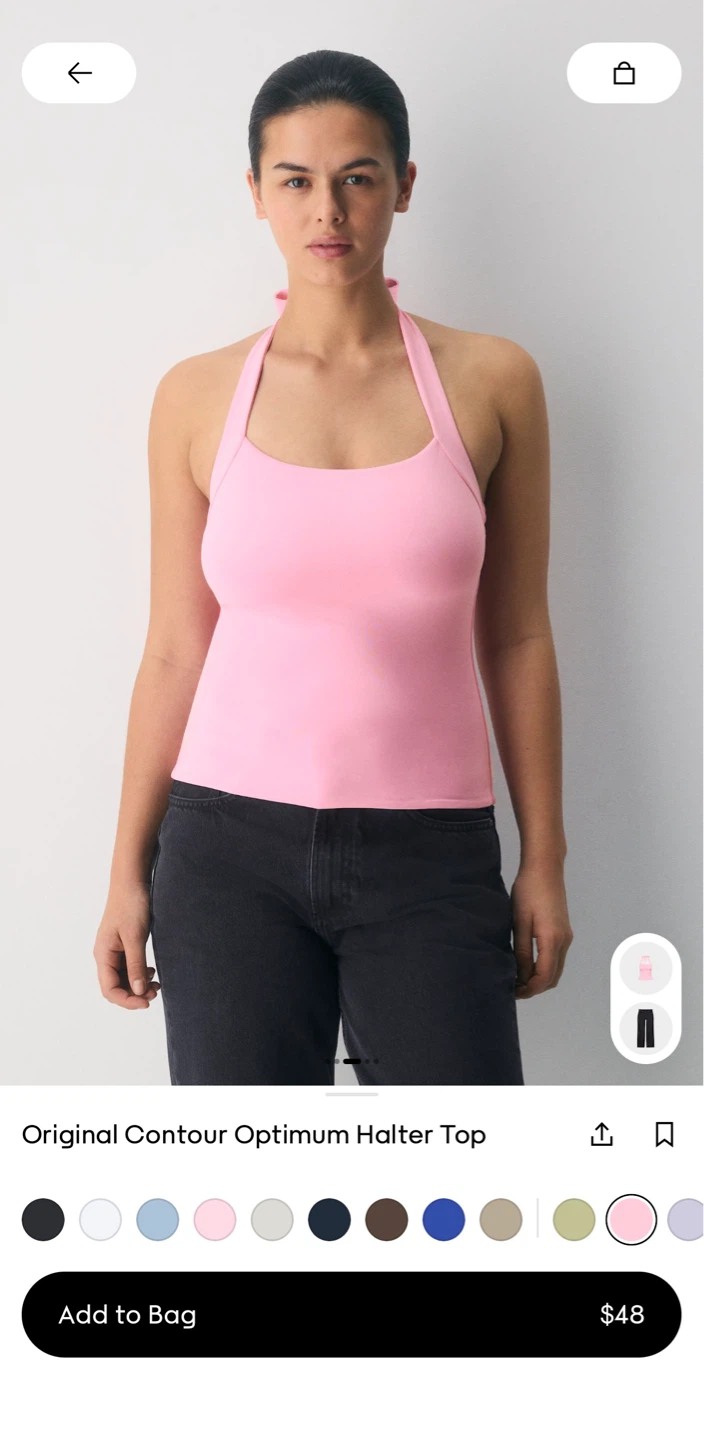 Aritzia Contour Original Halter Top Pink XS
