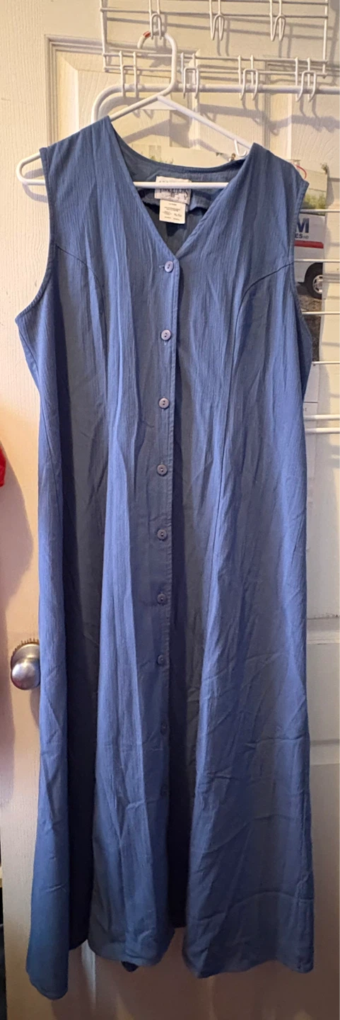 Northern Reflections Blue Button-Front Maxi Dress size XL