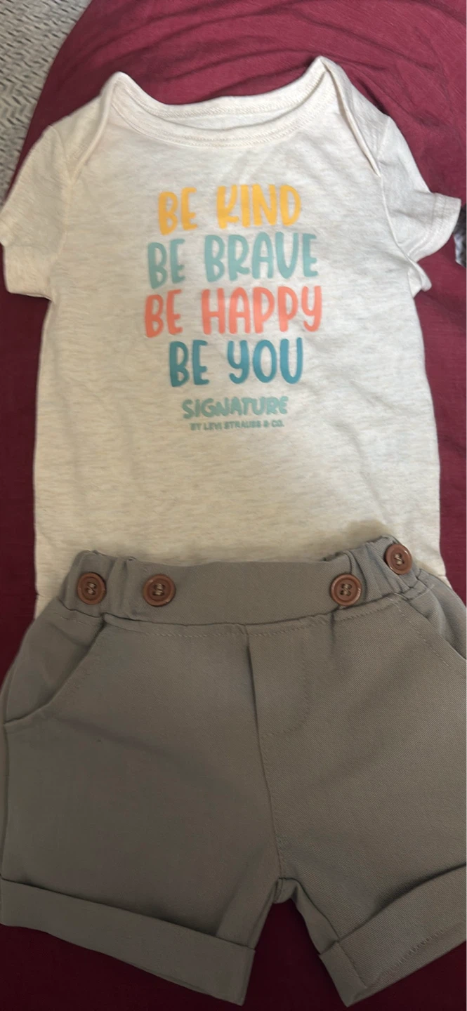 Levi Strauss & Co. Baby Onesie and Shorts Set - 0-3M