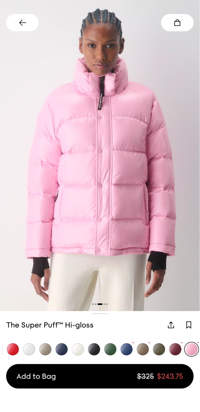 The Super Puff Hi-gloss Puffer Jacket Pink XS - photo 3