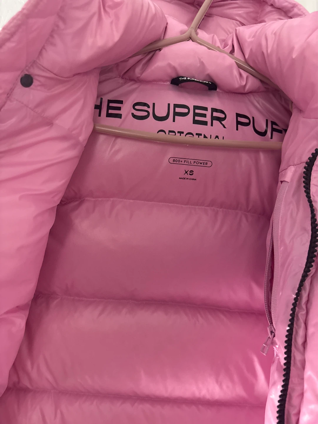 The Super Puff Hi-gloss Puffer Jacket Pink XS - photo 2