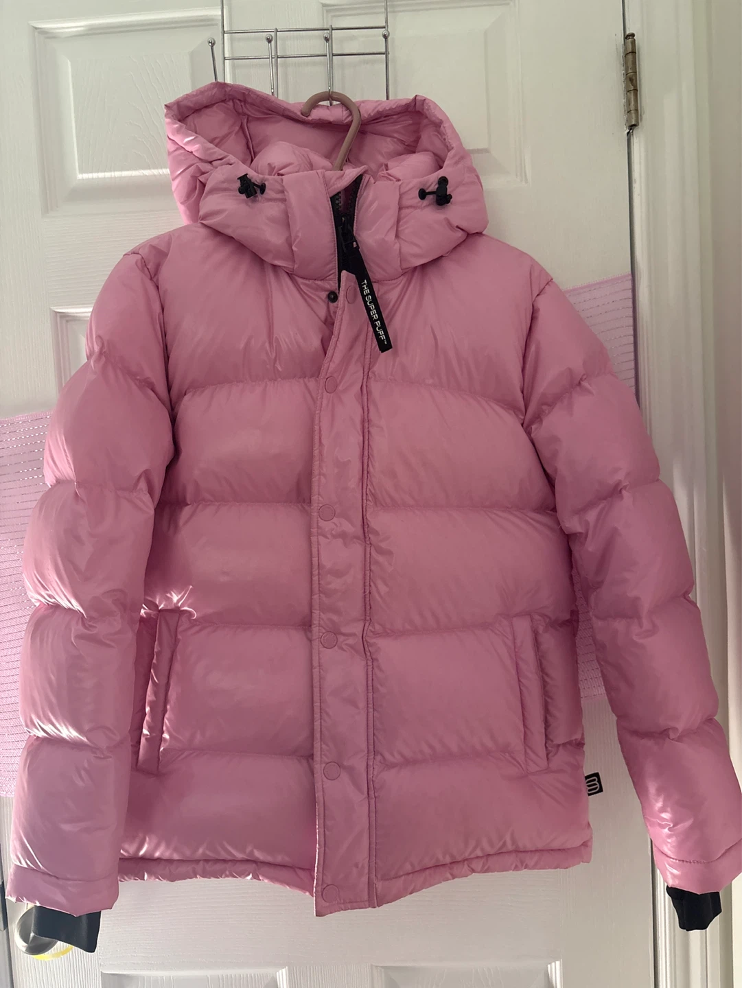 The Super Puff Hi-gloss Puffer Jacket Pink XS