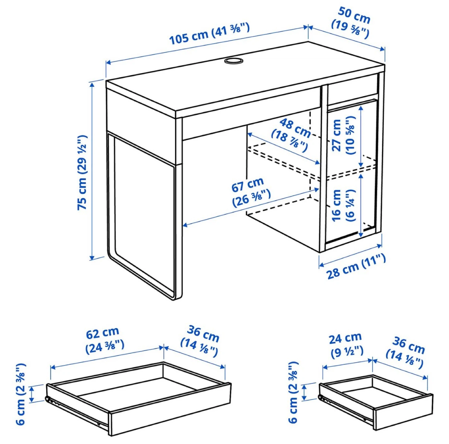 IKEA MICKE white desk with Drawer and Cabinet Urgent SALE!! - photo 4