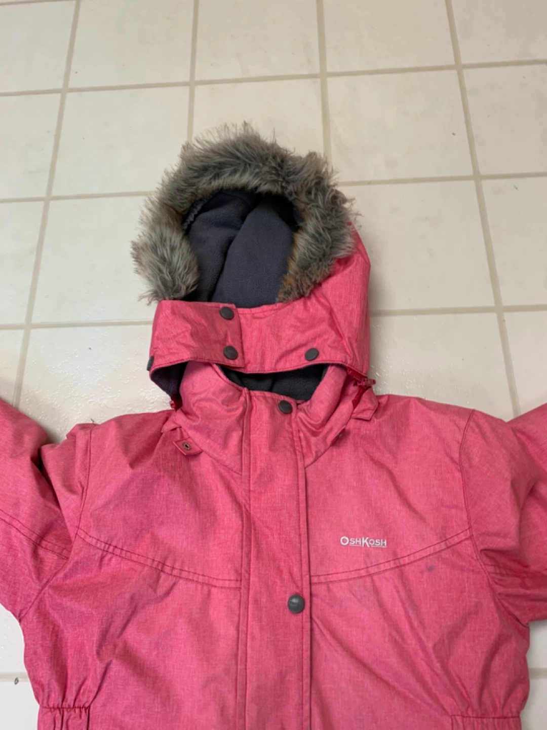 OshKosh B'gosh Pink Winter Jacket with Faux Fur Hood - photo 3