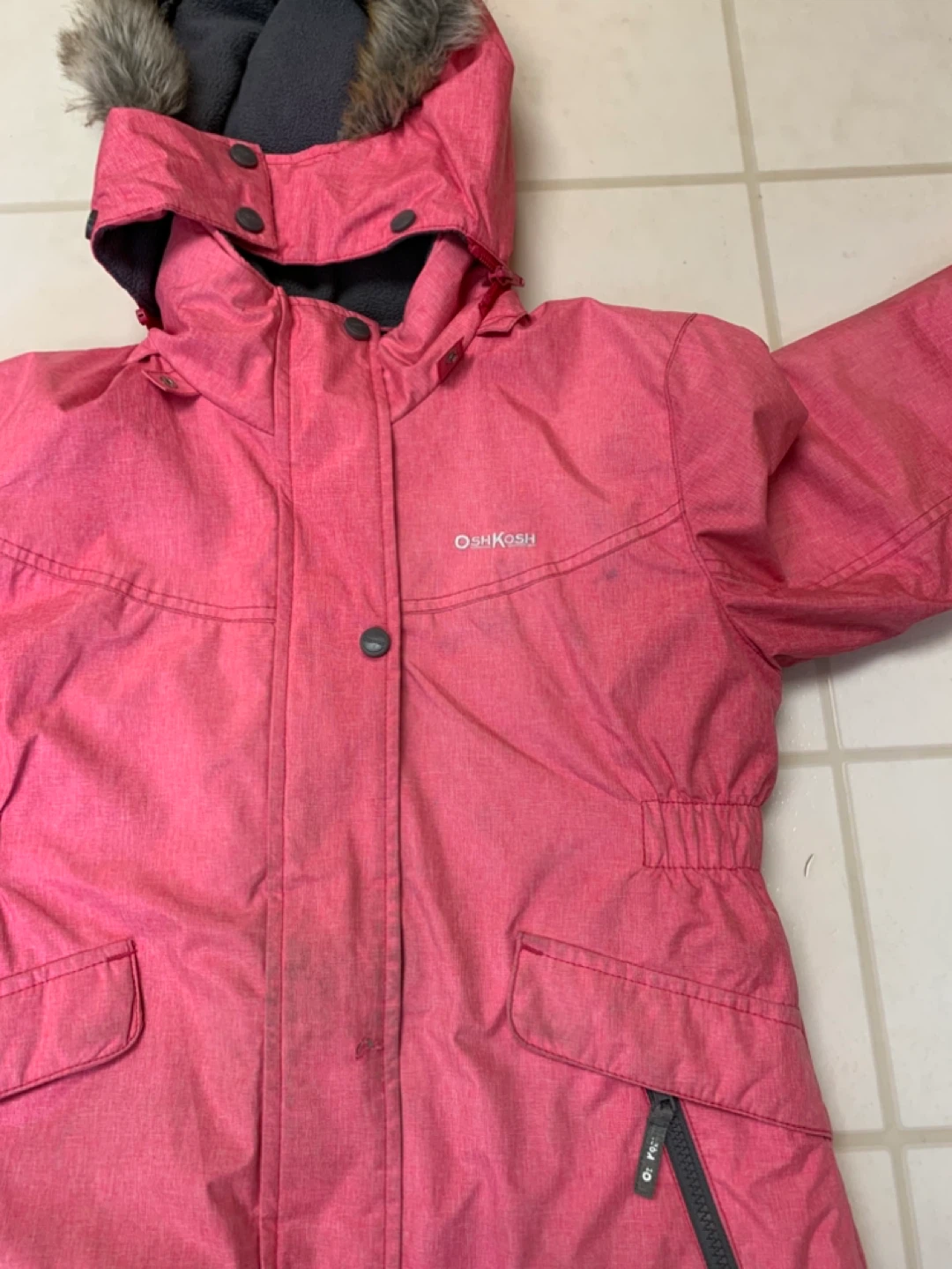 OshKosh B'gosh Pink Winter Jacket with Faux Fur Hood - photo 2