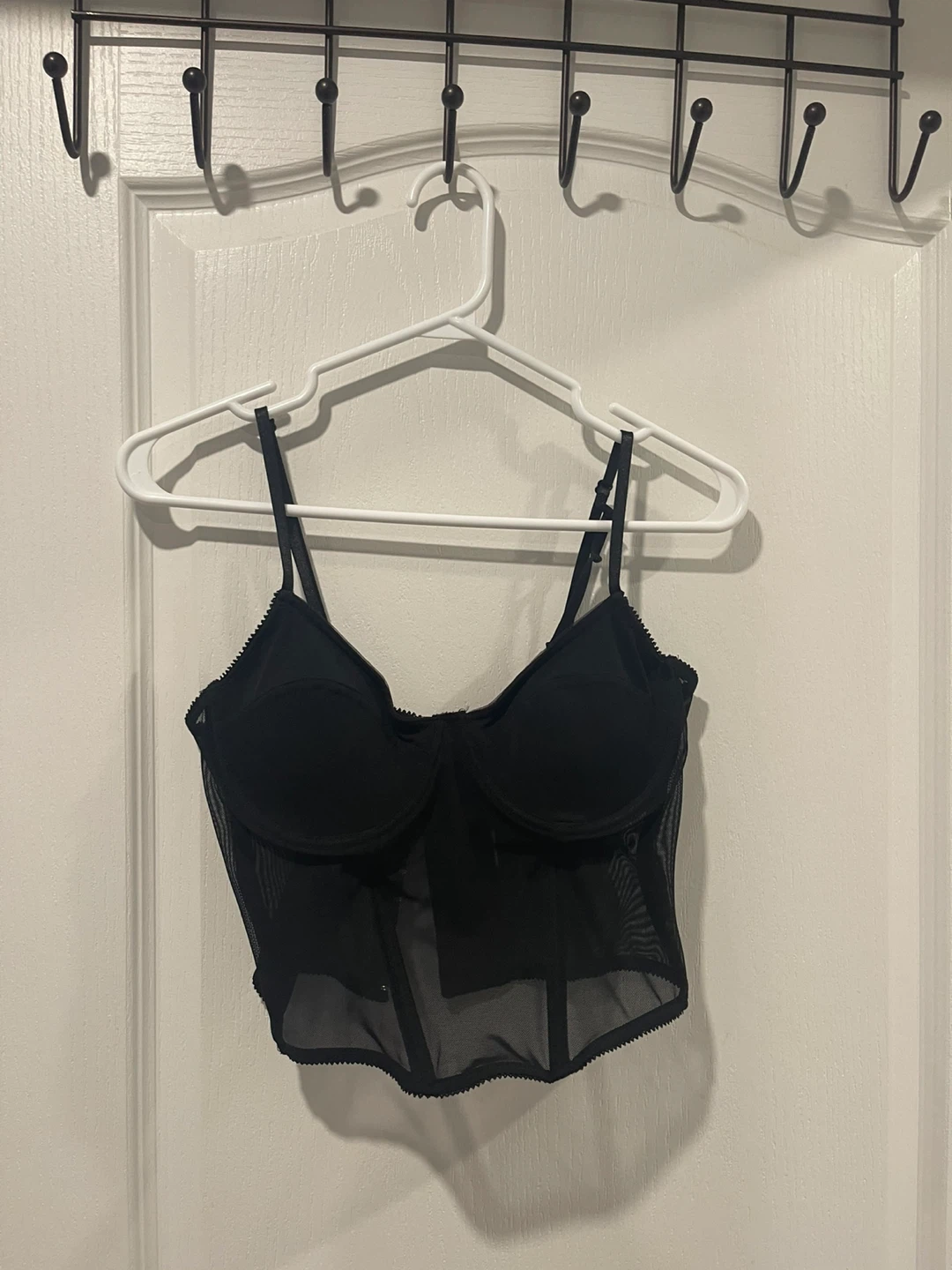 Black Mesh Corset Top