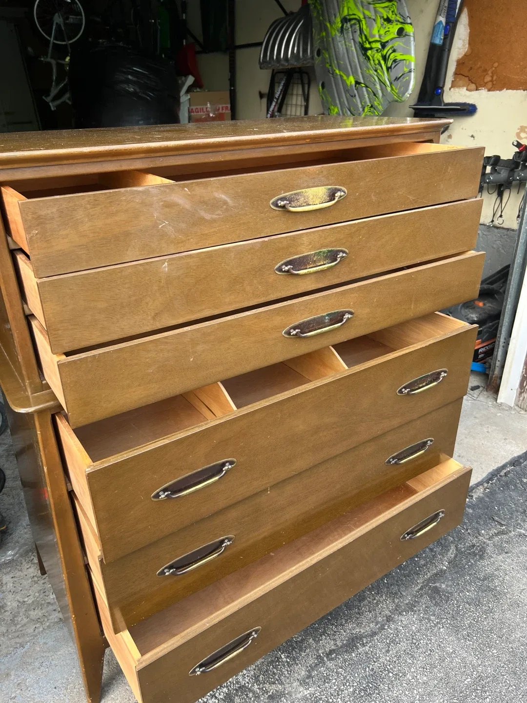 Vintage Wooden Dresser with 7 Drawers