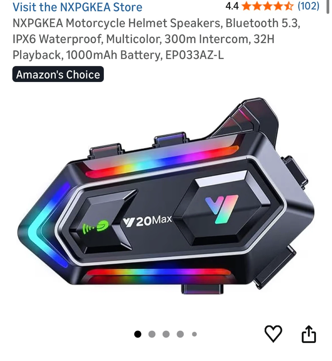 V20Max Motorcycle Helmet Headset - photo 2