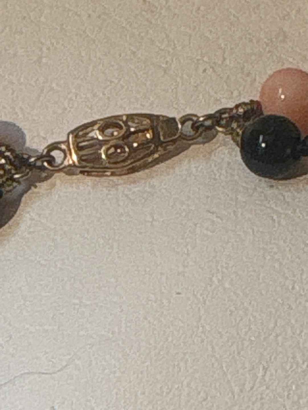 Angel Skin pink Coral and Onyx Beaded Necklace - photo 2