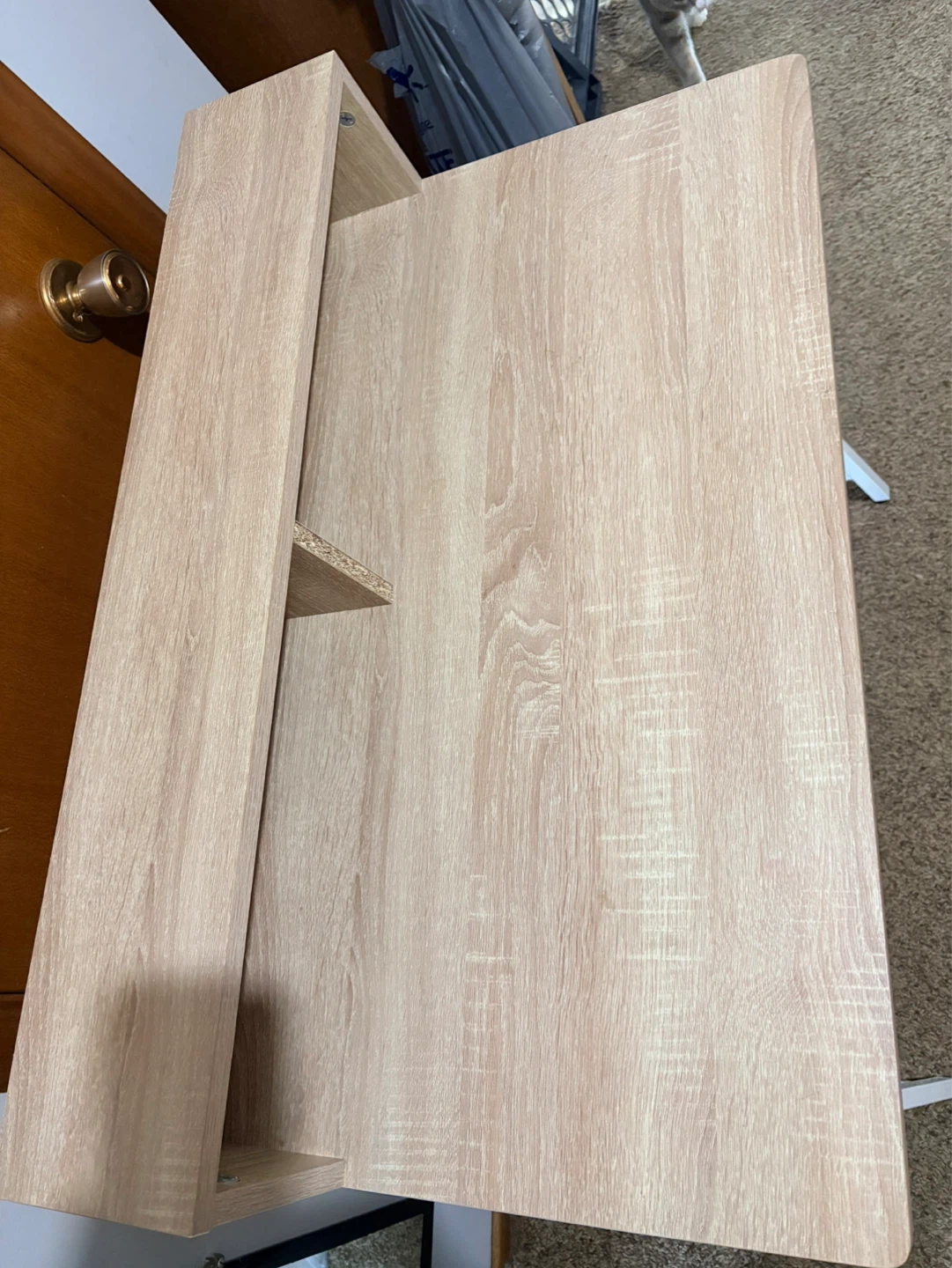 Light Wood Computer Desk with Shelf - photo 2