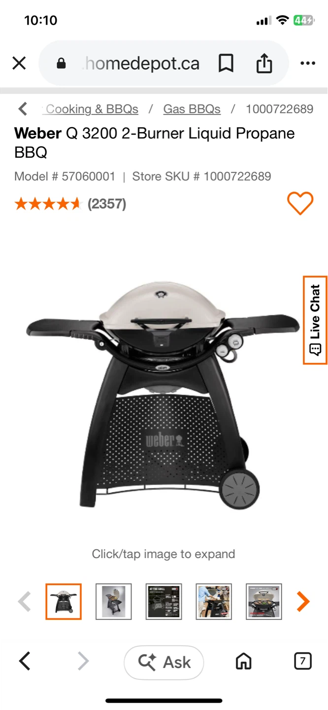 Weber Q 3200 2-Burner Liquid Propane BBQ