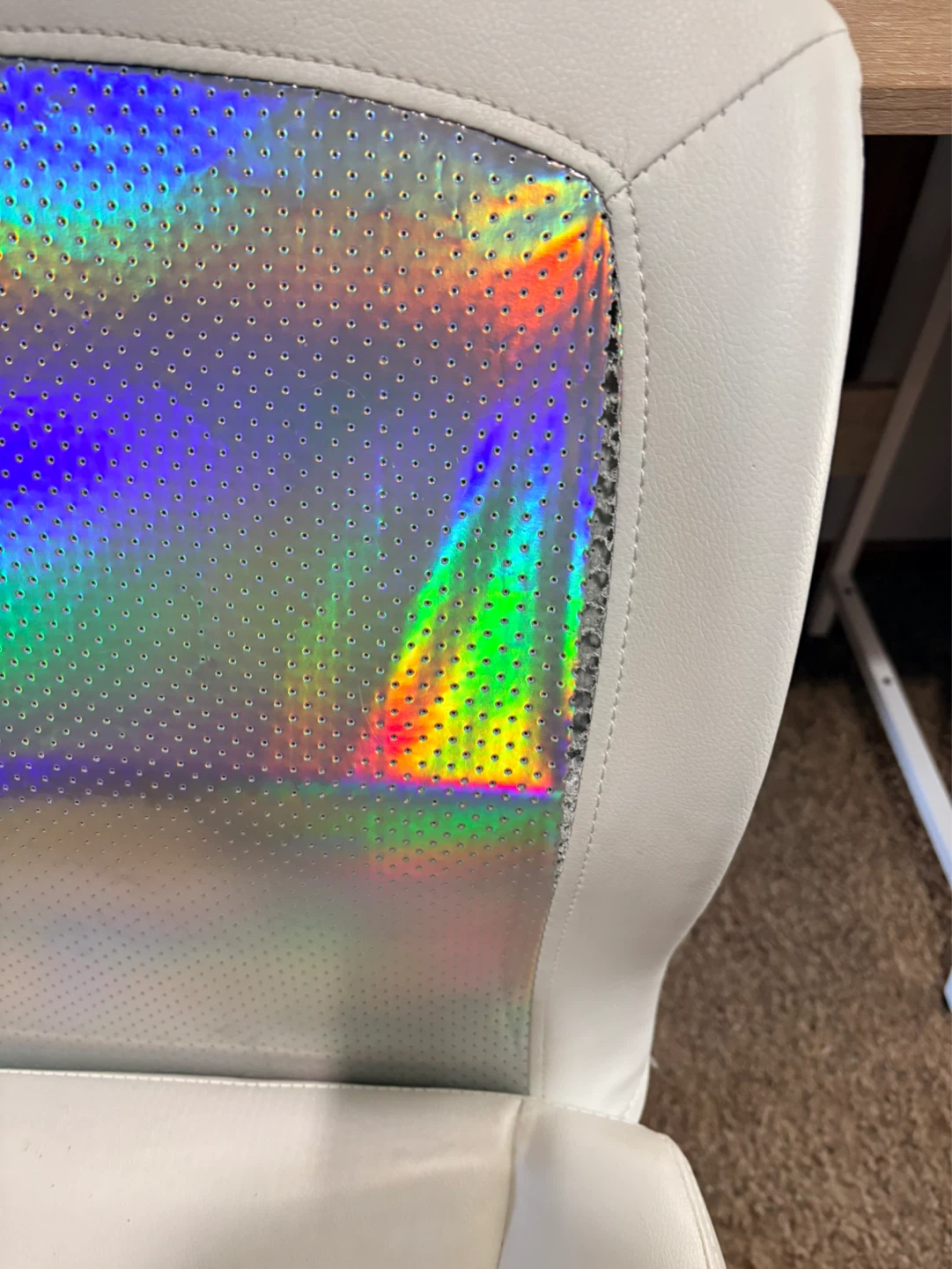 White Office Chair with Holographic Back Accent - photo 2