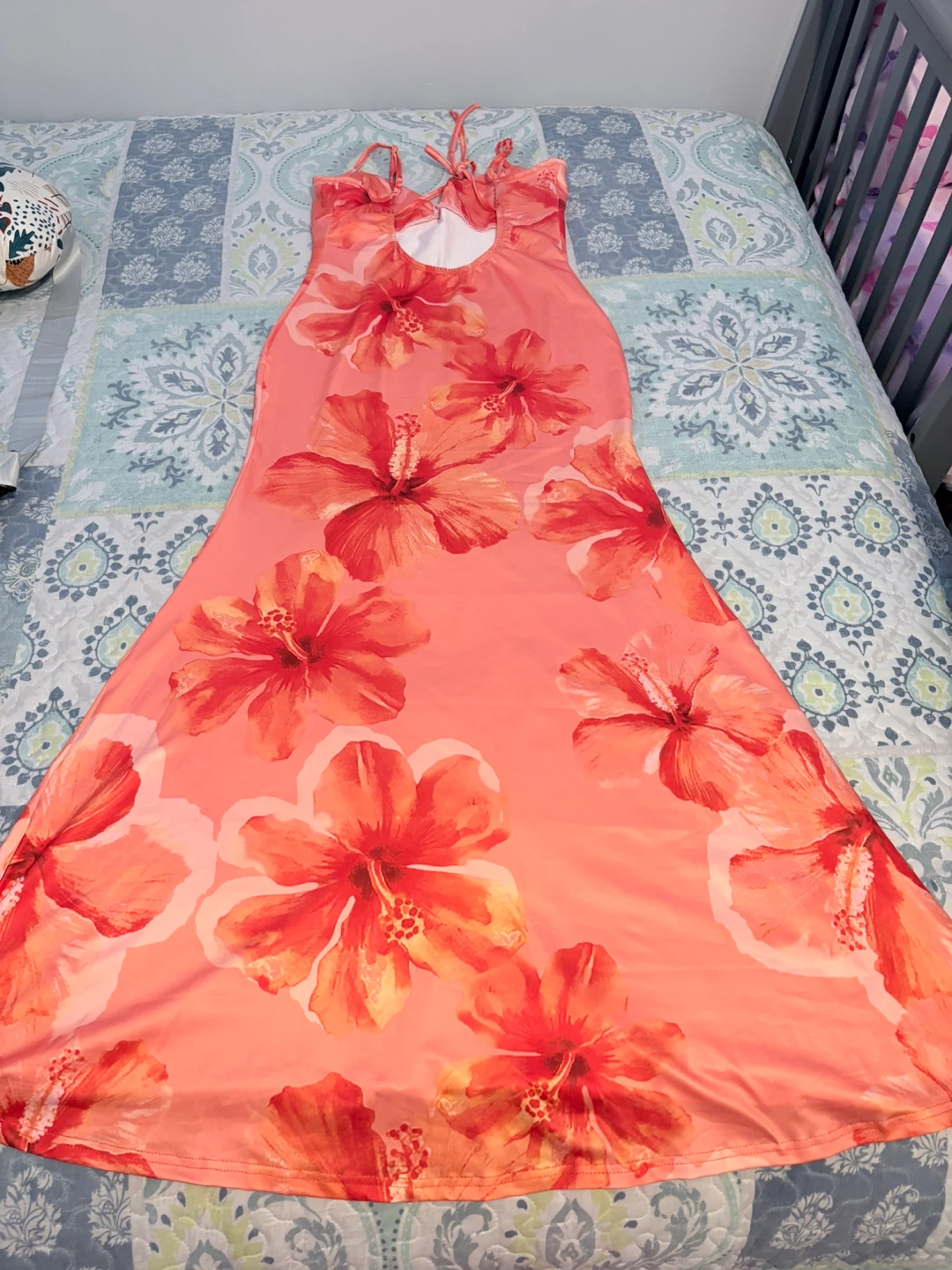 Coral Floral Maxi Dress