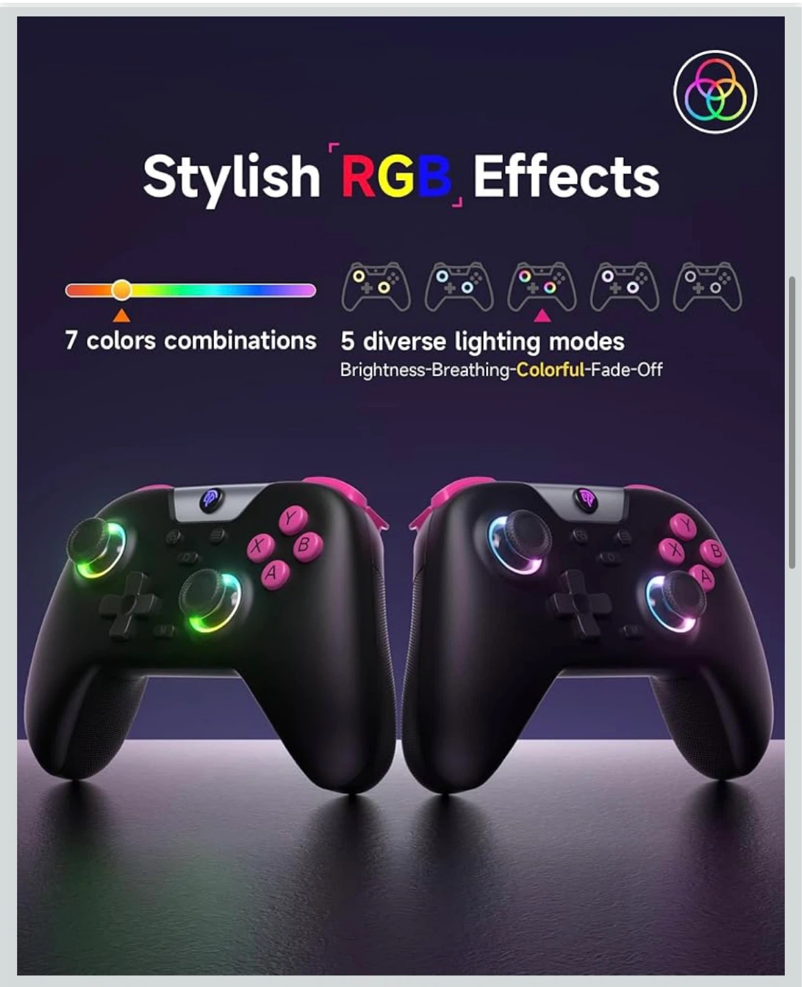 EasySMX X05 2.4g Wireless Controller - Black/Pink - photo 4