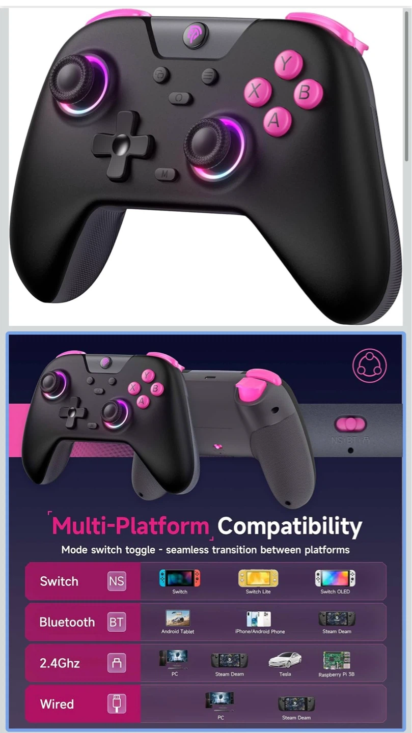 EasySMX X05 2.4g Wireless Controller - Black/Pink - photo 3