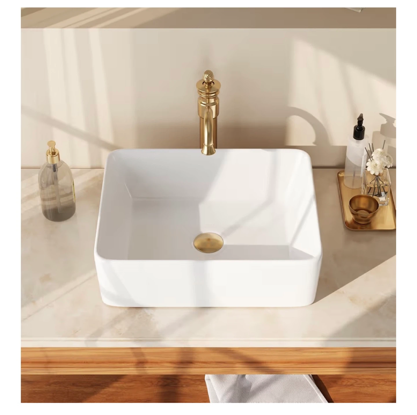 Deer Valley White Ceramic Vessel Bathroom Sink 19" x 15" x 5"