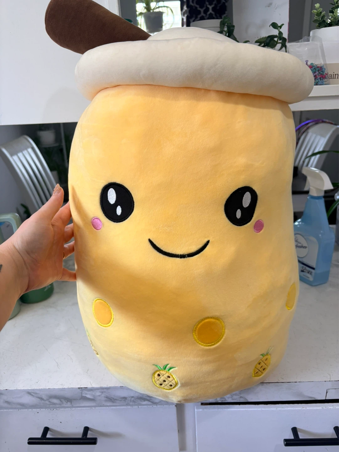 Huge Yellow Boba Plush Pillow