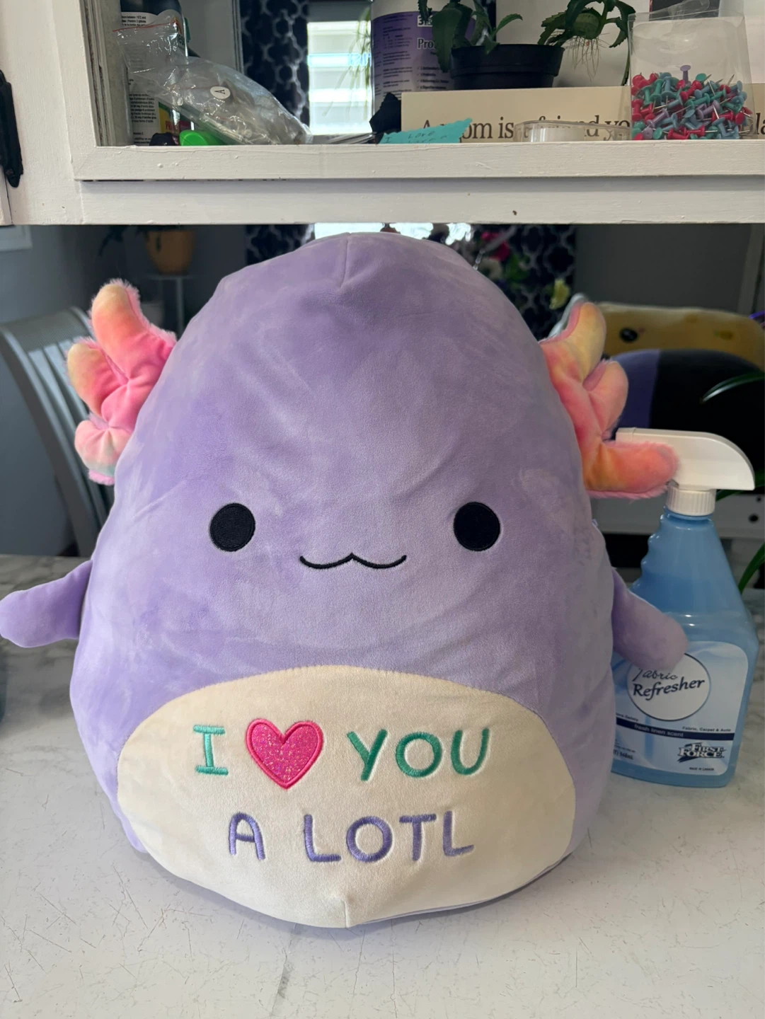 Purple Axolotl Plush Toy "I Love You A Lotl"